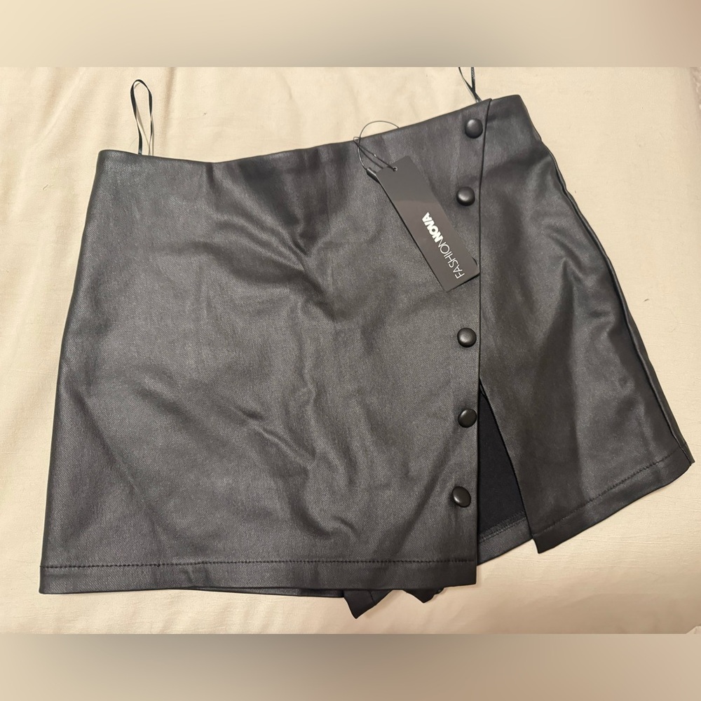 Leather skort